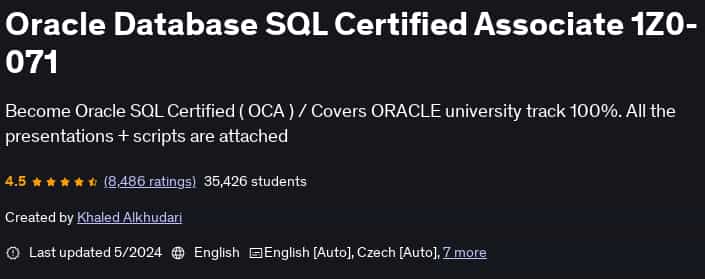 Pictures · Udemy — Oracle Database SQL Certified Associate 1Z0-071 2024-5