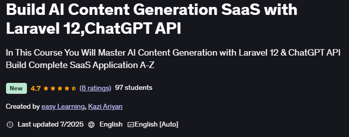 الصور · بناء AI الجيل القادم من المحتوى مع Laravel 12,ChatGPT API 2025-7