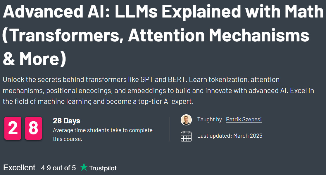 Pictures · ZeroToMastery — Advanced AI: LLMs Explained with Math (Transformers, Attention Mechanisms & More) 2025-3