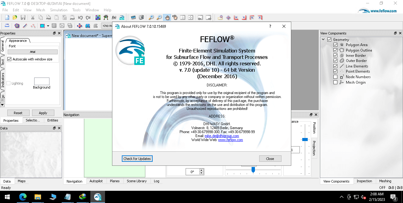 Pictures · DHI-WASY FEFLOW 7.0.10.15489
