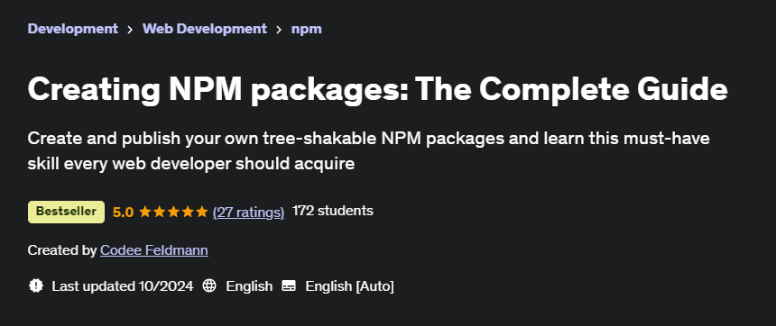 Pictures · Udemy — Creating NPM packages: The Complete Guide 2024-10