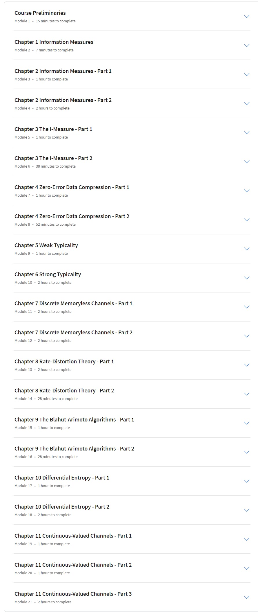 Course topics · Coursera — Information Theory 2024-6