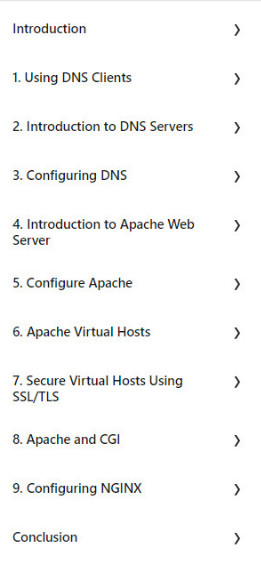 Course topics · LinkedIn — Linux System Engineer: Web Servers and DNS Using Apache, NGINX, and BIND 2023-7