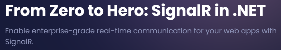 चित्र · Dometrain – From Zero to Hero: SignalR में .NET 2025-10