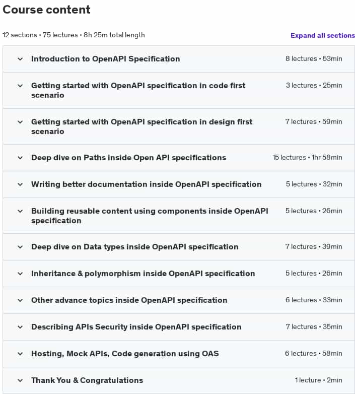 Course topics · OpenAPI Specification & Swagger Tools – Zero To Master 2024-11