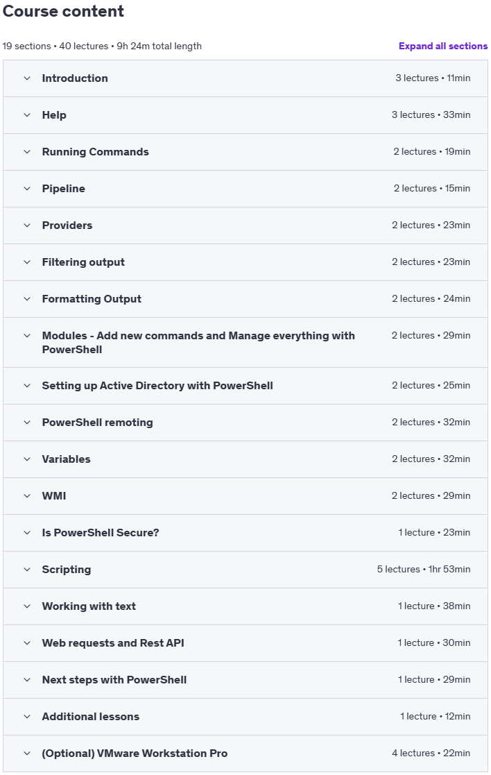 Temas del curso · PowerShell para profesionales 2025-2