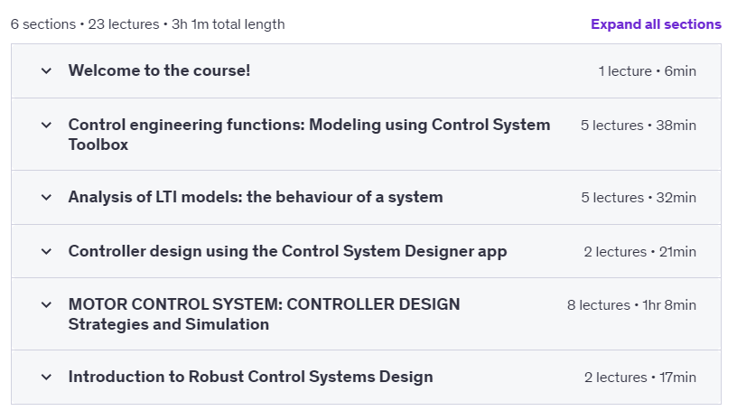 Course topics · Practical Control System Design: Classical & Modern Methods 2023-3
