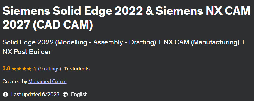 Pictures · Udemy — Siemens Solid Edge 2022 & Siemens NX CAM 2027 (CAD CAM) 2023-6