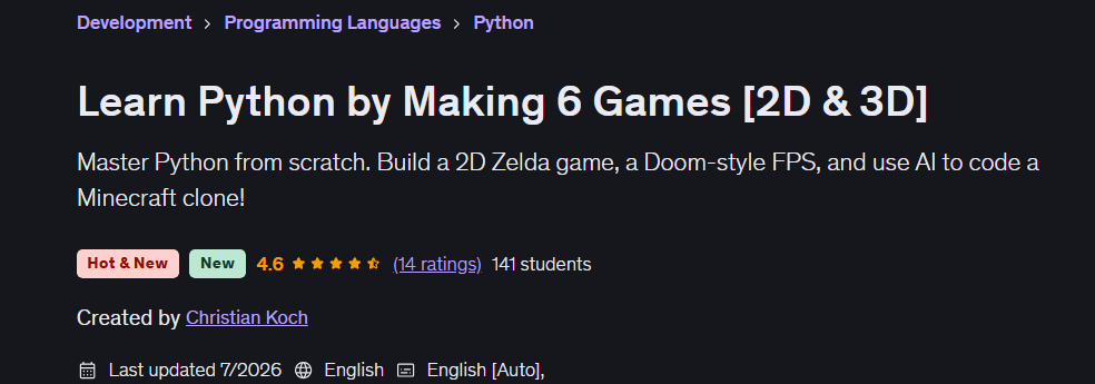 Pictures · Learn Python by Making 6 Games [2D & 3D] 2026-7