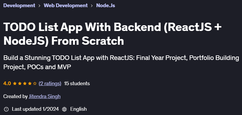 Pictures · Udemy — TODO List App With Backend (ReactJS + NodeJS) From Scratch 2024-1