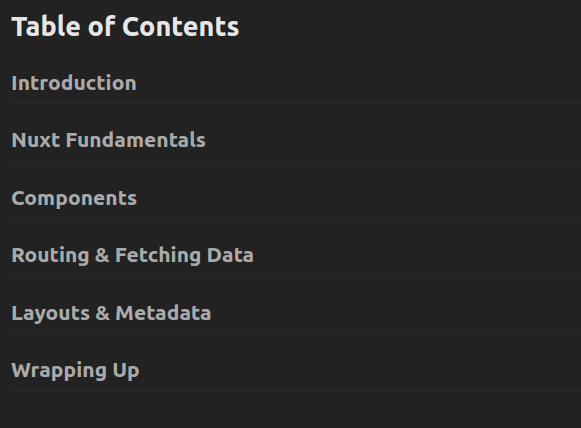 Course topics · Nuxt 3 Fundamentals 2022-8