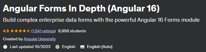 Pictures · Angular Forms In Depth (Angular 16) 2022-10