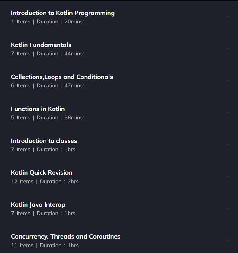 Course topics · Coding Blocks — Kotlin for Beginners 2024-8