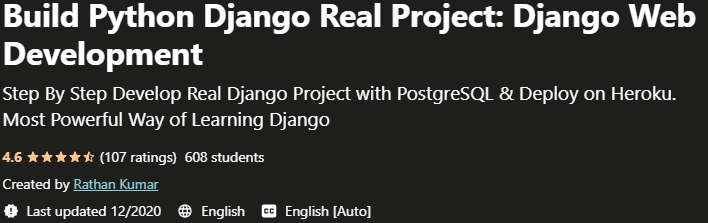 Pictures · Udemy — Build Python Django Real Project: Django Web Development 2020-9