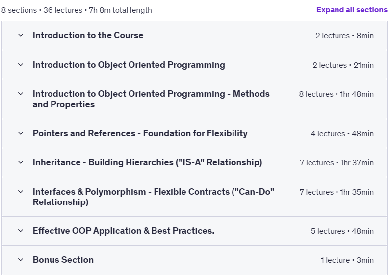 Course topics · Udemy — PLC Programming – Advanced Object Oriented Programming (OOP) 2025-4