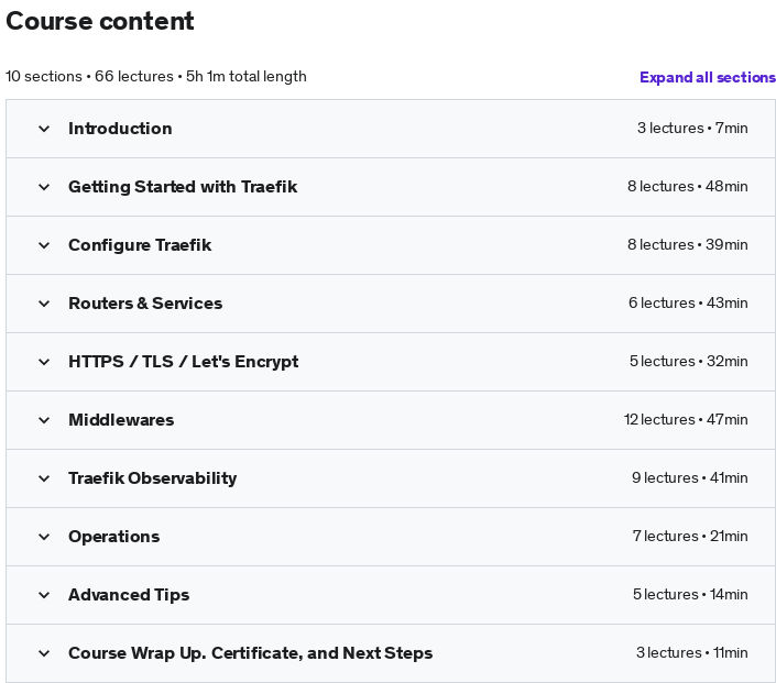 Course topics · Udemy — The Complete Traefik Training Course 2020-10