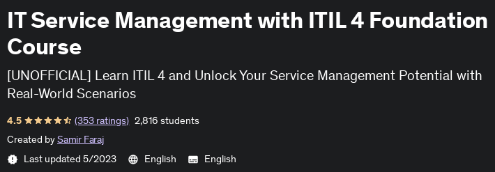 Pictures · Udemy — IT Service Management with ITIL 4 Foundation Course 2023-3