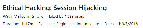 Pictures · LinkedIn — Ethical Hacking: Session Hijacking 2023-5