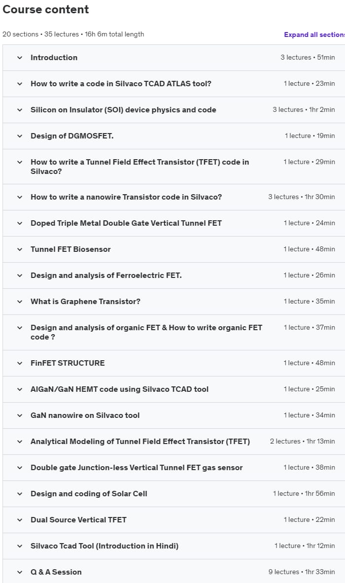 Course topics · Silvaco tcad e-learning course 2022-8