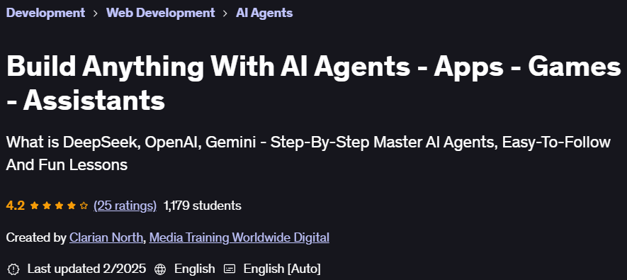 Pictures · Udemy — Build Anything With AI Agents – Apps – Games – Assistants 2025-1