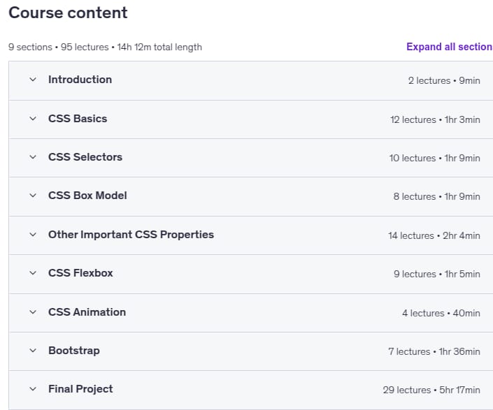 موضوعات الدورة · CSS الماجستير: تصميم مواقع الويب الجميلة والردية 2025-10