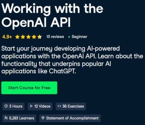Datacamp — Working with the OpenAI API 2023-11