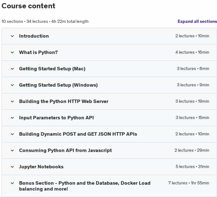 Course topics · Python on the Backend 2024-2