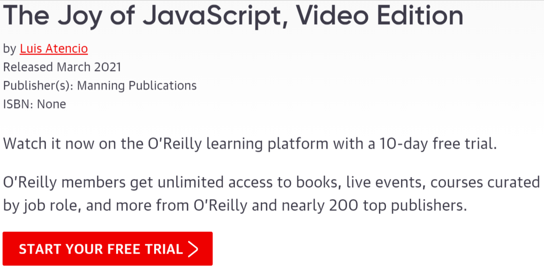 Pictures · Oreilly — The Joy of JavaScript, Video Edition 2024-10