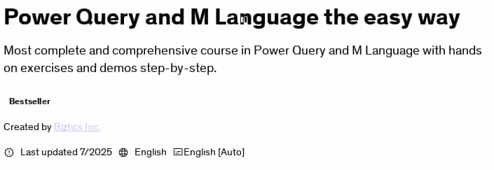 Pictures · Udemy — Power Query and M Language the easy way 2025-7