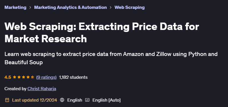 Pictures · Udemy — Web Scraping: Extracting Price Data for Market Research 2023-5