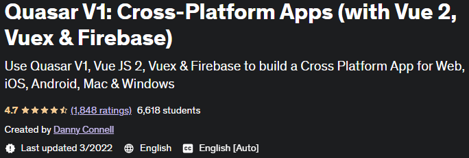 Pictures · Udemy — Quasar V1: Cross-Platform Apps (with Vue 2, Vuex & Firebase) 2022-3