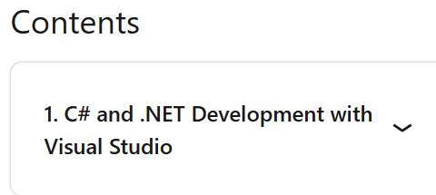 Course topics · C# and .NET Development with Visual Studio 2024-5
