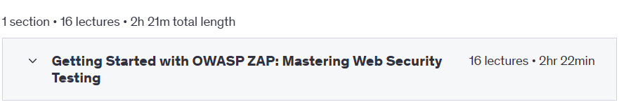 Course topics · OWASP ZAP for Beginners: Master Web Security Testing 2025-3