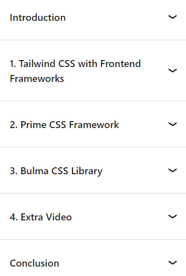 Course topics · CSS and JavaScript Library Integration 2023-10