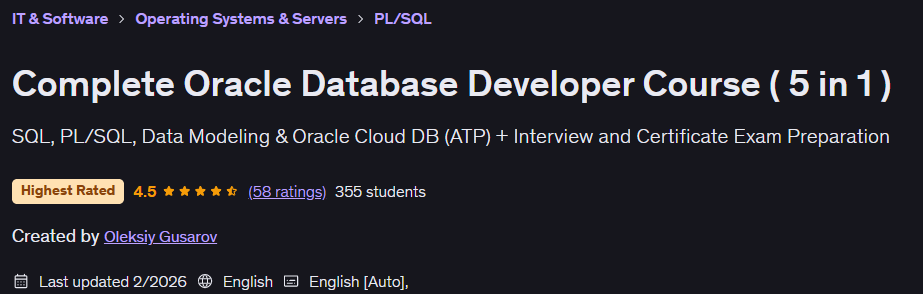 Pictures · Complete Oracle Database Developer Course ( 5 in 1 ) 2026-2