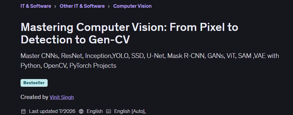 Bilder · Mastering Computer Vision: Vom Pixel bis zur Detektion bis zum Gen-CV 2026-2