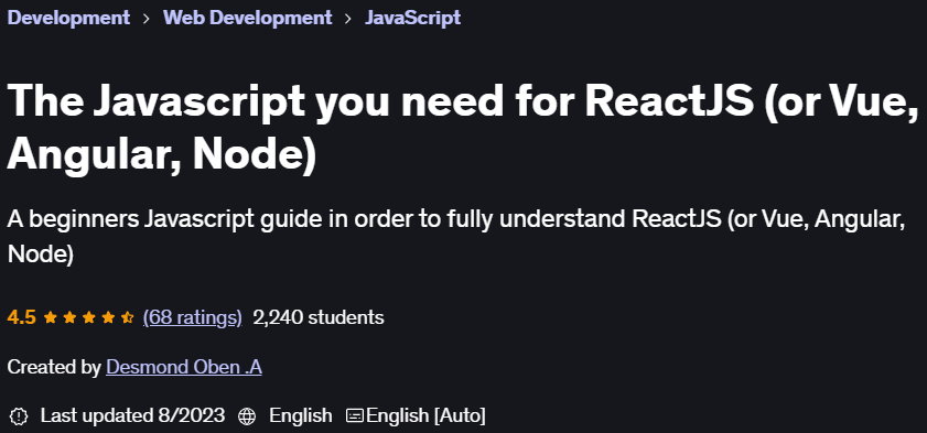 Pictures · The Javascript you need for ReactJS (or Vue, Angular, Node) 2023-4