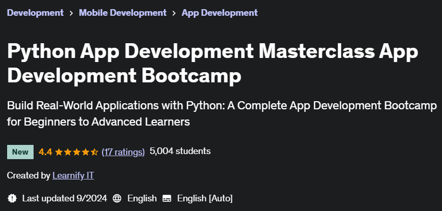 Pictures · Udemy — Python App Development Masterclass App Development Bootcamp 2024-9