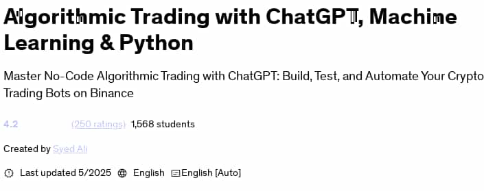 Pictures · Algorithmic Trading with ChatGPT, Machine Learning & Python 2025-5