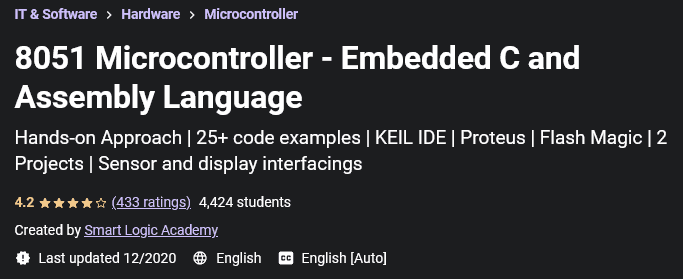Pictures · Udemy — 8051 Microcontroller – Embedded C and Assembly Language 2020-12