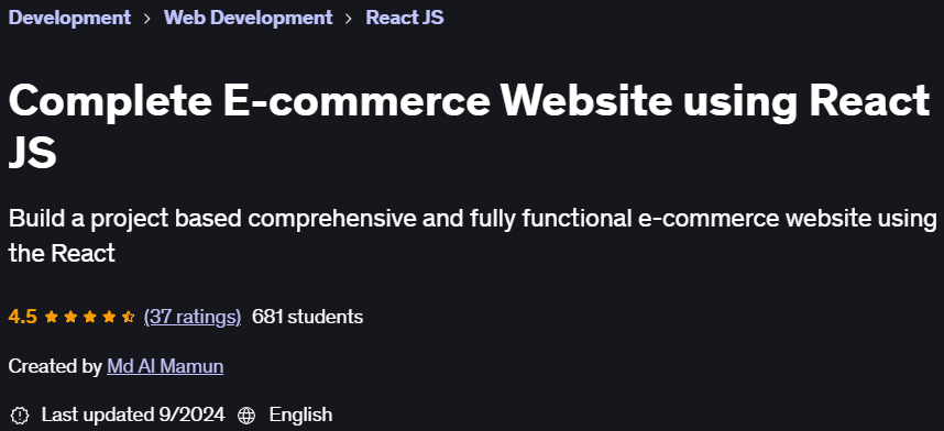 Pictures · Complete E-commerce Website using React JS 2024-9