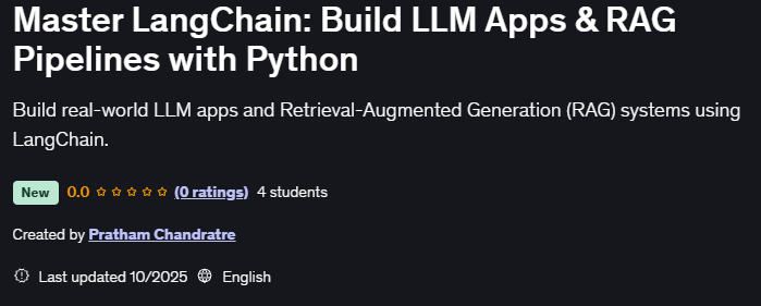 이미지 · LangChain의 마스터 : LLM 애플리케이션 & RAG 파이프를 구축 Python 2025-10
