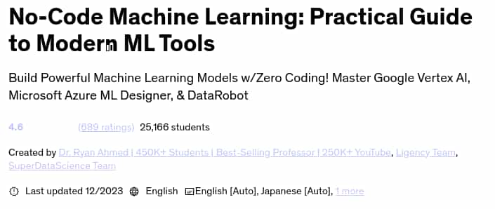 Pictures · Udemy — No-Code Machine Learning: Practical Guide to Modern ML Tools 2023-12