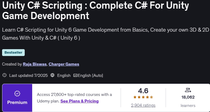 Imágenes · Unidad C# Título: Completo C# Desarrollo del juego Unity 2025-7