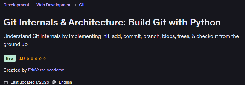 الصور · Git الداخلية والهندسة المعمارية: بناء Git مع Python 2026-1