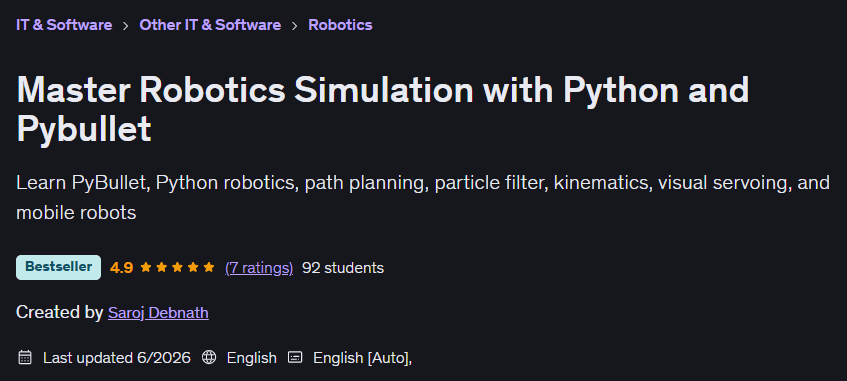 Imágenes · Maestría en Robotics Simulación con Python y Pybullet 2026-6