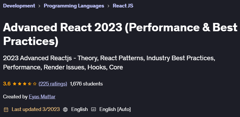 Pictures · Advanced React 2023 (Performance & Best Practices) 2020-8