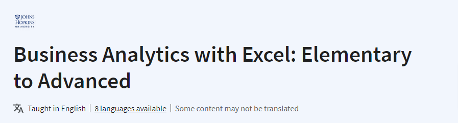 Pictures · Coursera — Business Analytics with Excel: Elementary to Advanced 2023-11