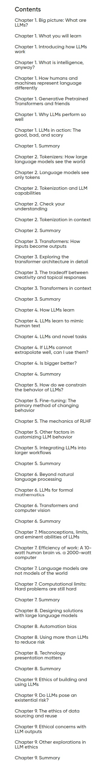 Course topics · Oreilly — How Large Language Models Work, Video Edition 2025-6