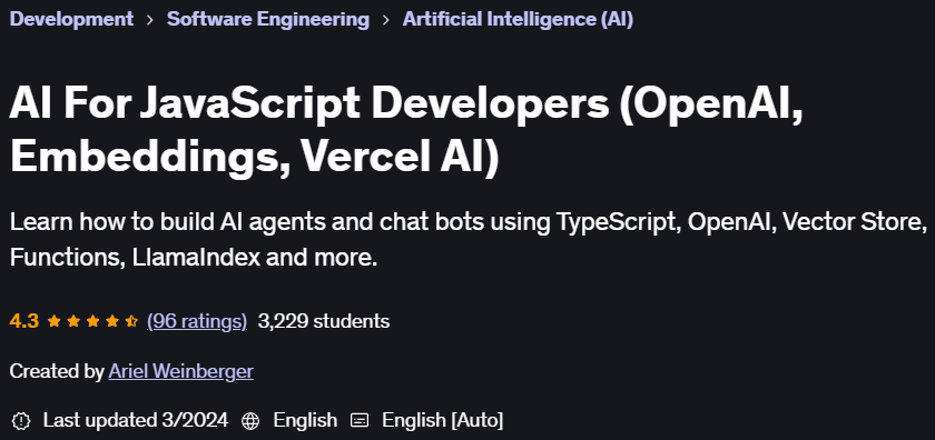Pictures · Udemy — AI For JavaScript Developers (OpenAI, Embeddings, Vercel AI) 2024-3